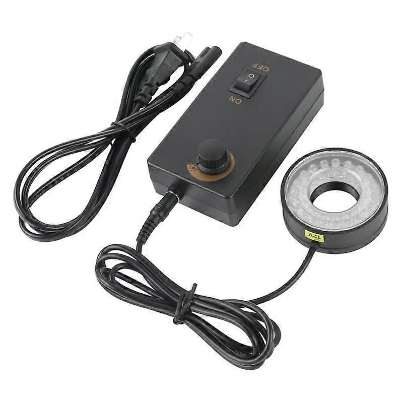 LED Ring Light Illuminator 40 LED 6500K Aluminum Alloy with Adjustable Brightness for Microscope Camera
