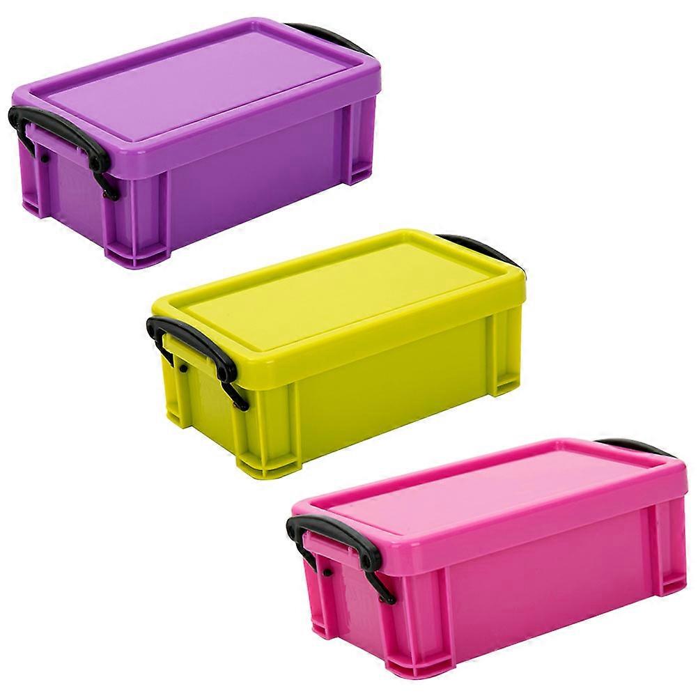 Household Storage Box Portable Storage Home Organization PP Material Rectangular Shape 3Pcs