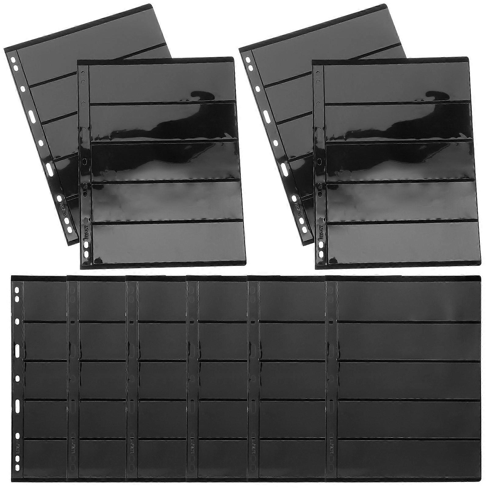 Stamp Storage Loose-Leaf Binder for Storage 30Pcs Sheets Black Color