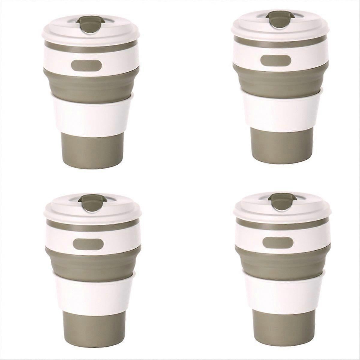 Coffee color Silicone foldable travel cup-camping cup