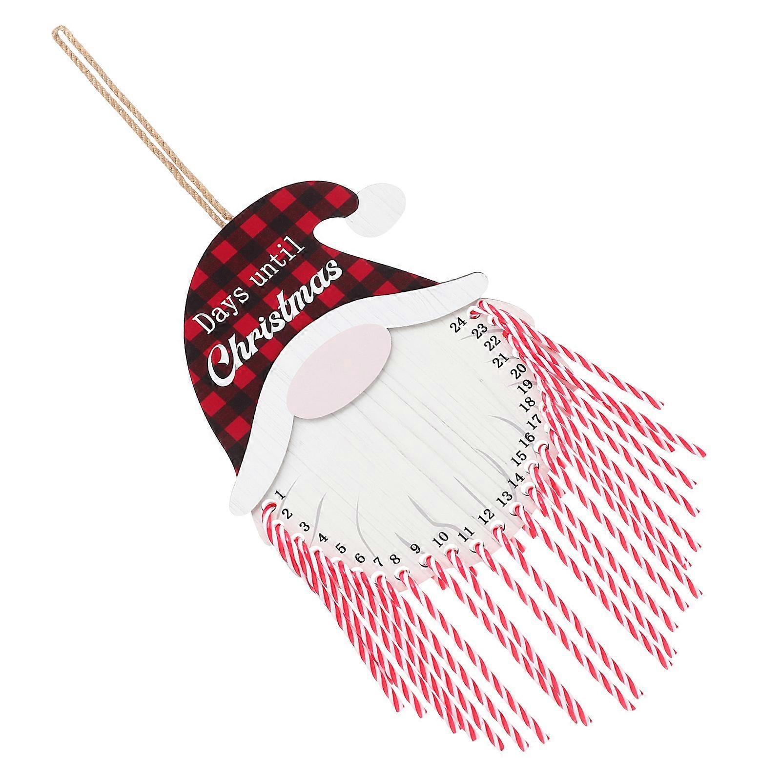 Christmas Gnome Countdown Calendar Featuring Wooden Design for 5Pcs Decor