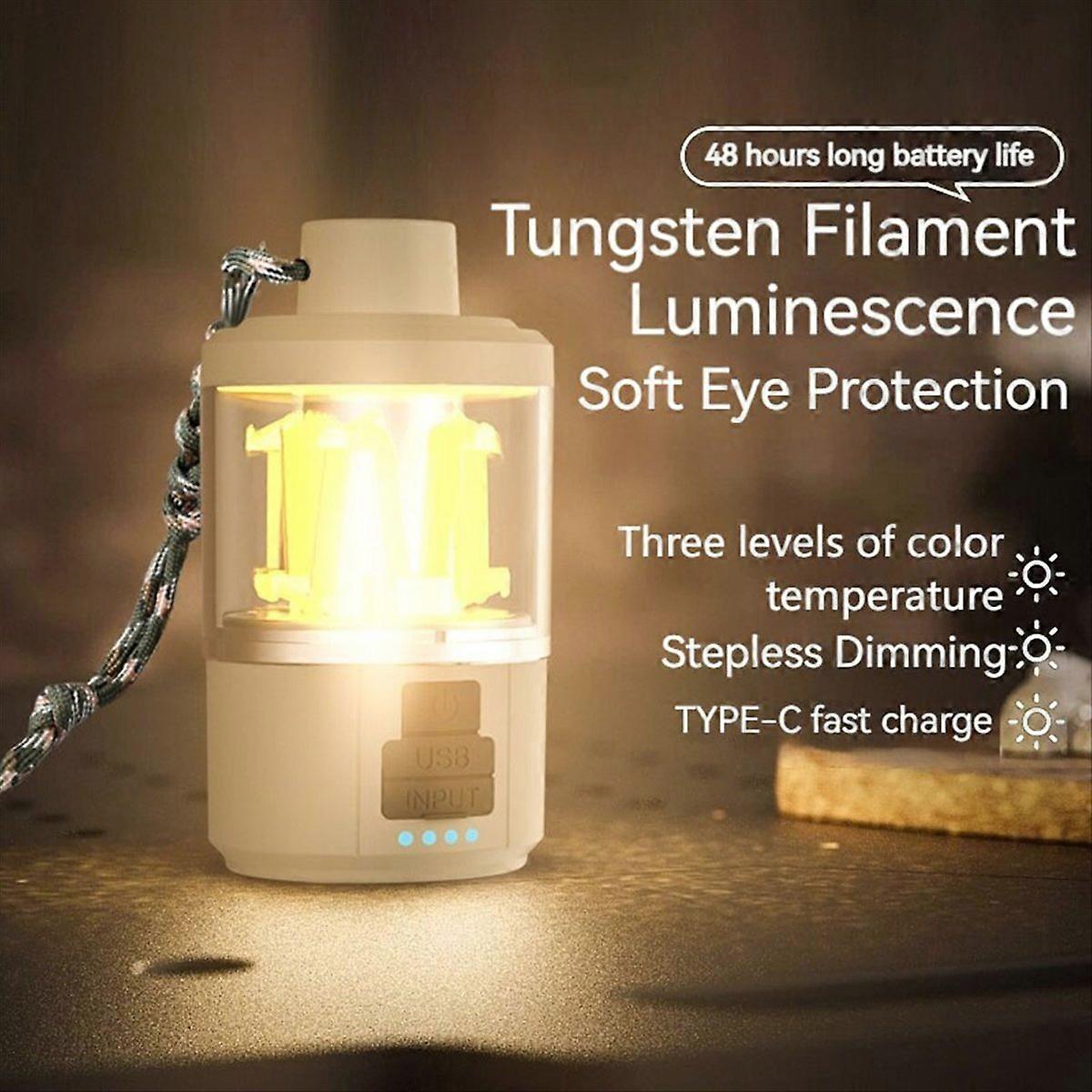 Portable COB Warm Camping Lights Strong LED Lantern Flashlight