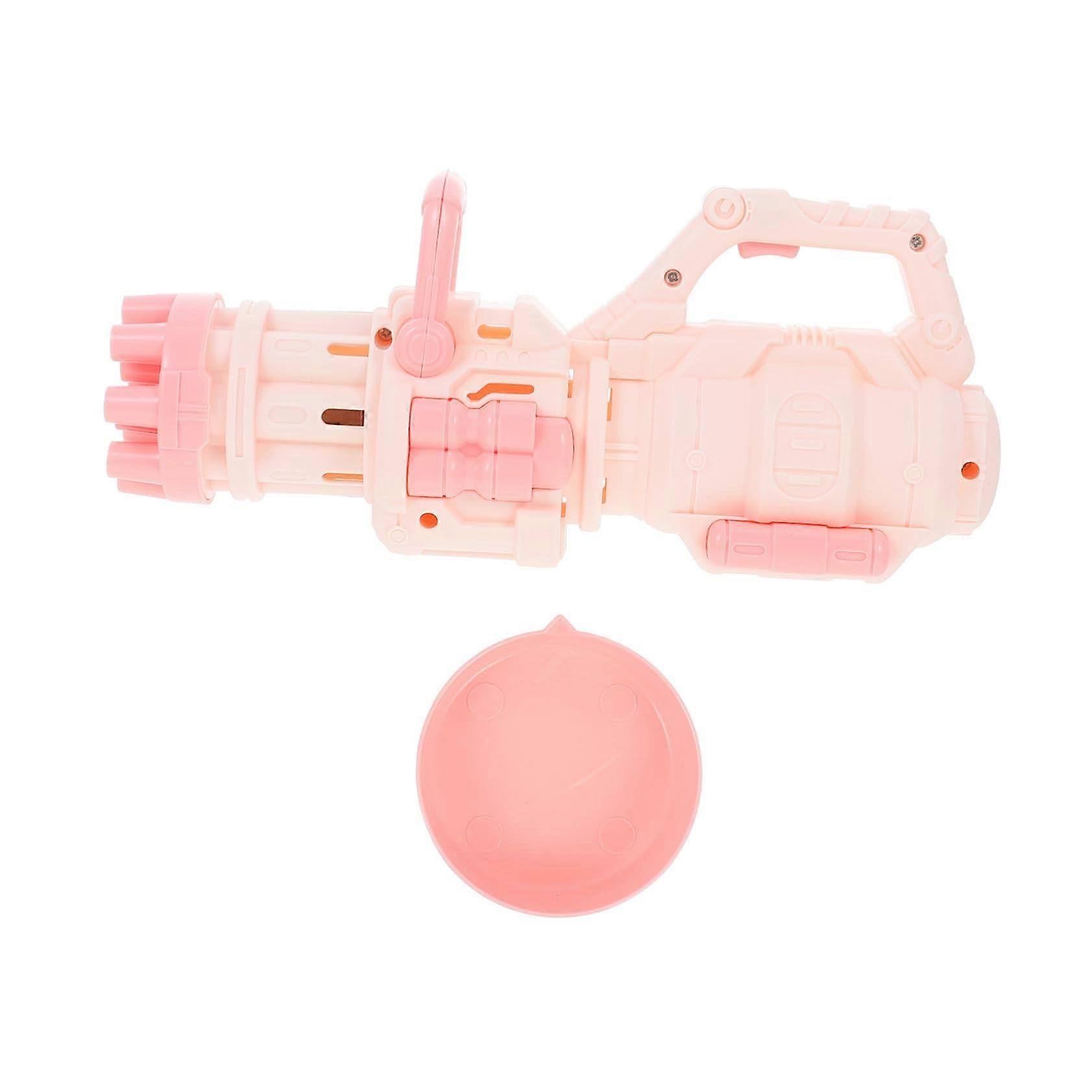 Automatic Bubble Machine for Kids, Handheld MultiHole Bubble Maker Toy, Battery Powered, Pink Durable Design