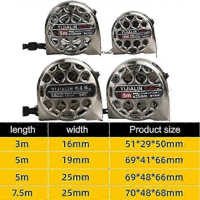 Stainless Steel Measuring Tape Ruler with Lock Function 5M NVT
