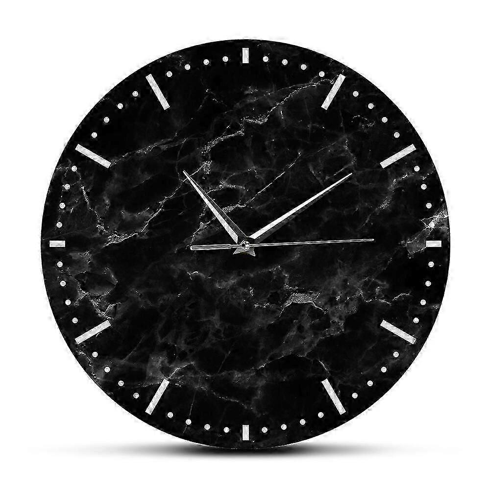 Creative Simple Marbling Pattern Wall Clock Acrylic Square Hanging For Store Display 1Pack