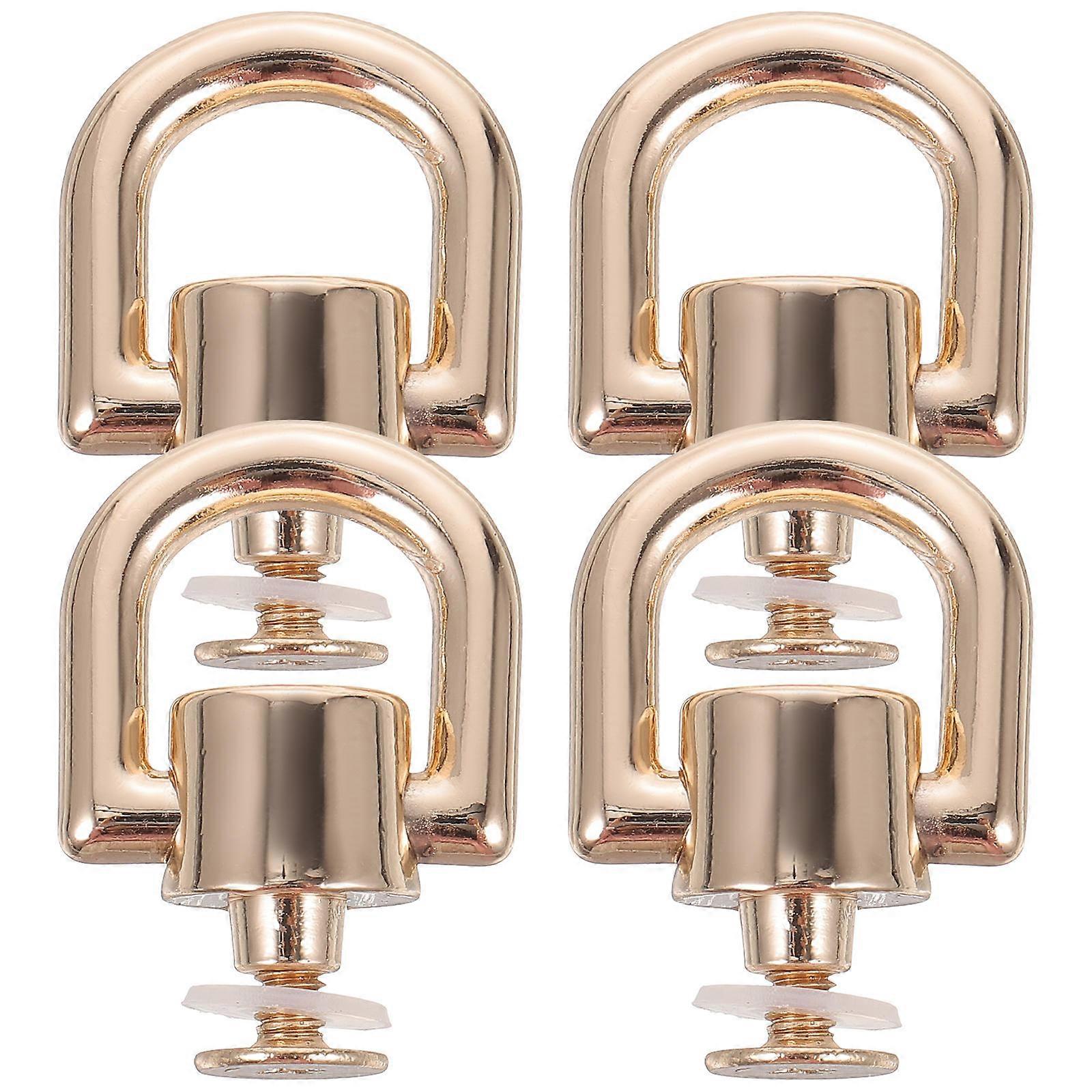 4Pcs Rotatable Rivet Stud D Rings Multi-function D Rings Rotating Backpack Purse Accessories