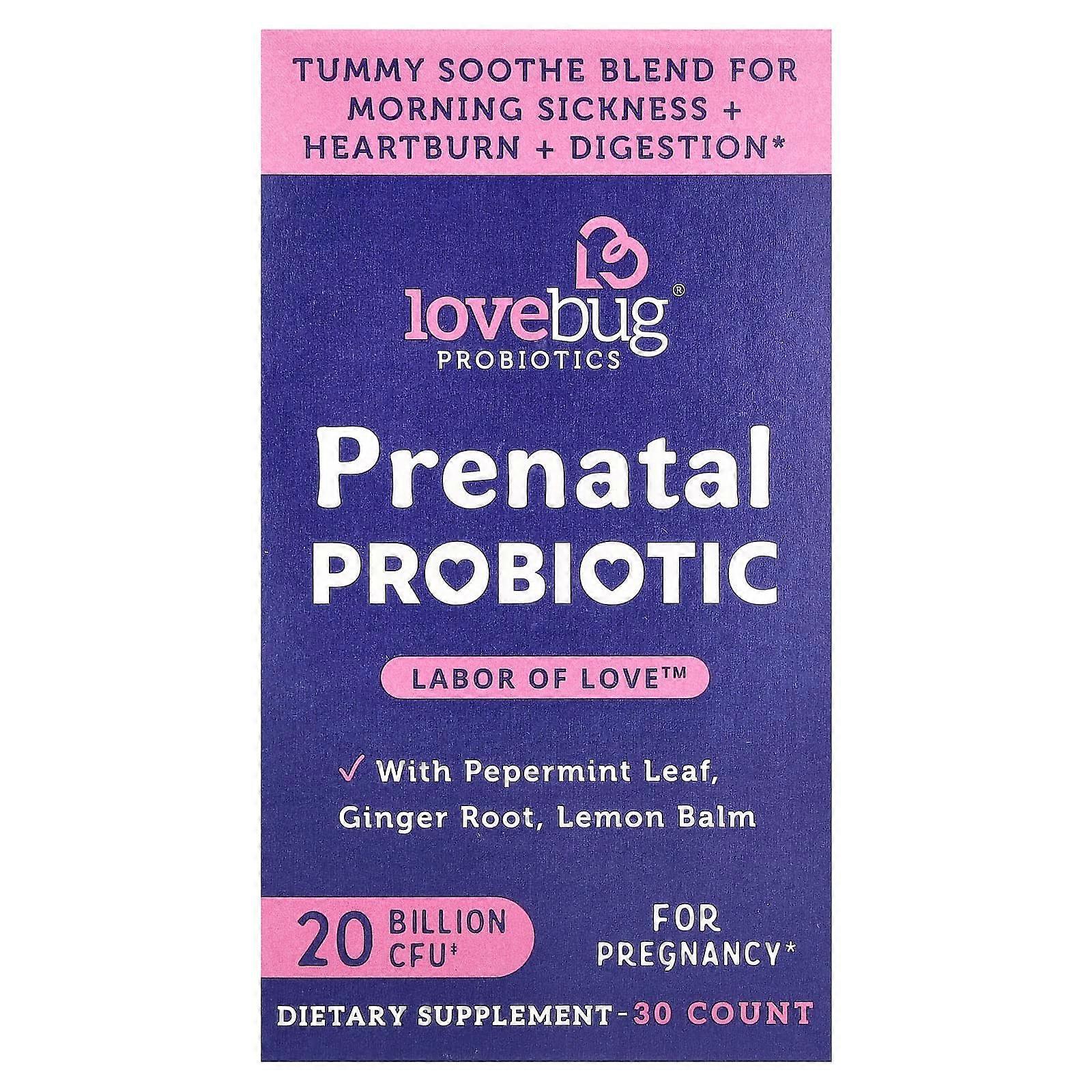 LoveBug Probiotics, Prenatal Probiotic, 20 Billion CFU, 30 Count