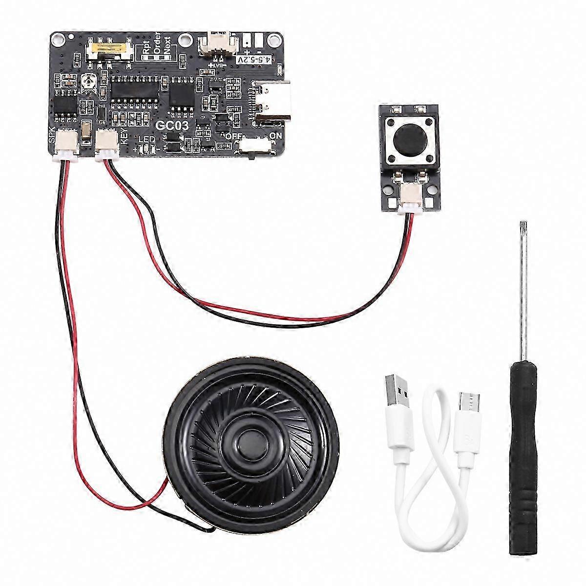 MP3 Sound Module with Button Control and Speaker for DIY Greeting Projects