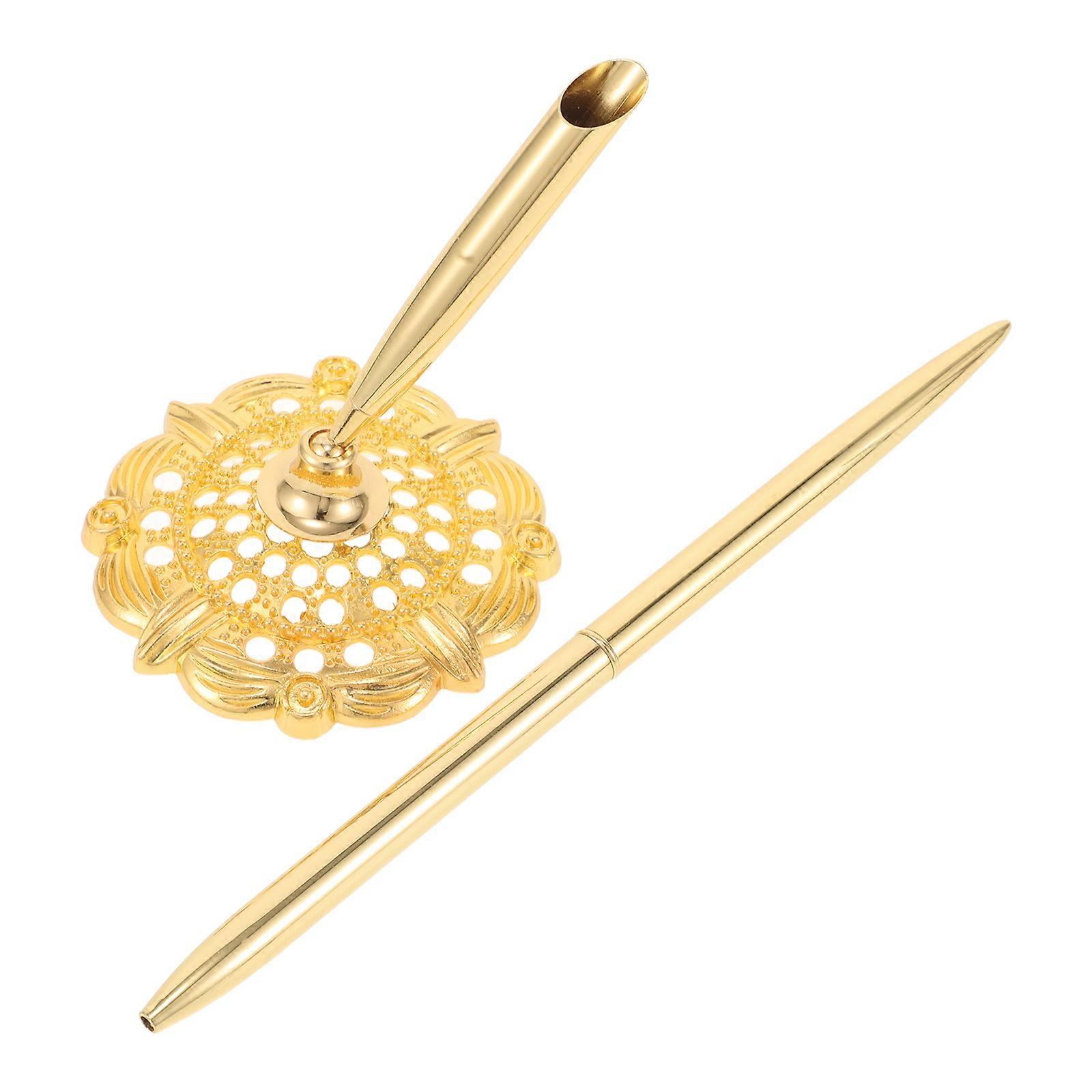 Multi-Function Writing Pen Professional Ballpoint Pen Golden Metal