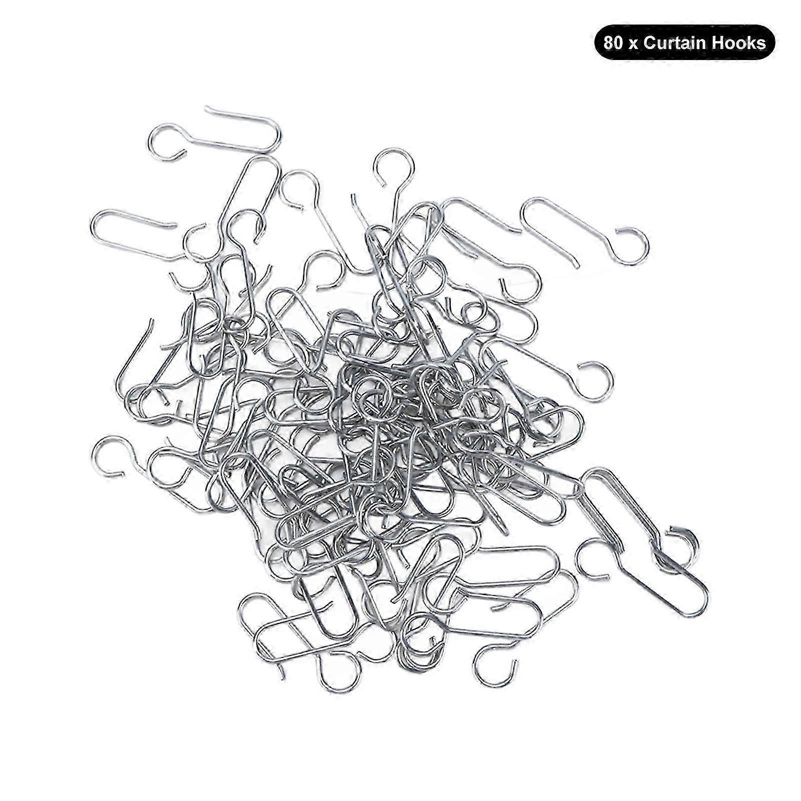 80Pcs Small Size Lightweight Rustproof Durable Drapery Hooks for Home Office Classroom