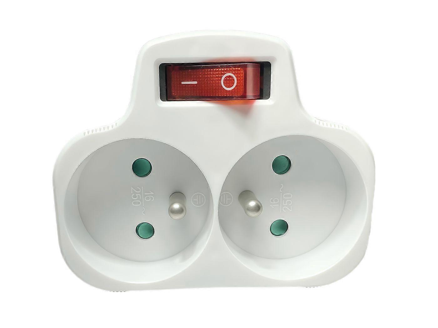 MicroConnect MicroConnect Plug on/off switch EU to 2French Type E White