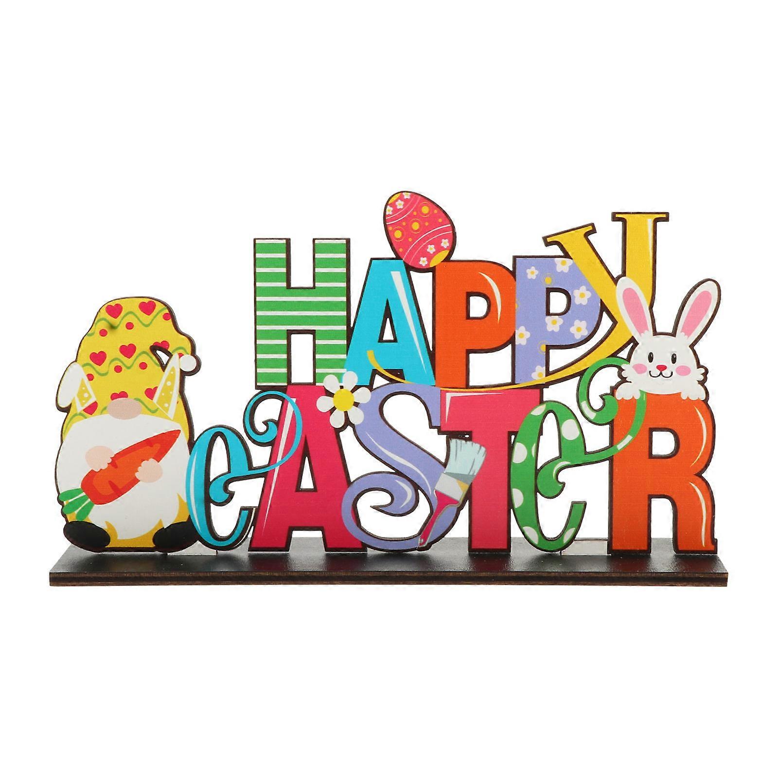 Exquisite Easter Scene Decoration Prop Wooden Easter Elements Ornament