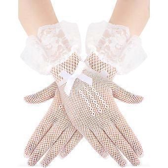 Ladies Lace Gloves Elegant Short Lace Gloves Tea Party Gloves for Women Wedding Dinner 50's Parties