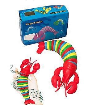 Zabawka Fidget w kształcie homara z przegubową, rozciągliwą konstrukcją łagodzącą stres, w kolorach tęczy i czerwieni