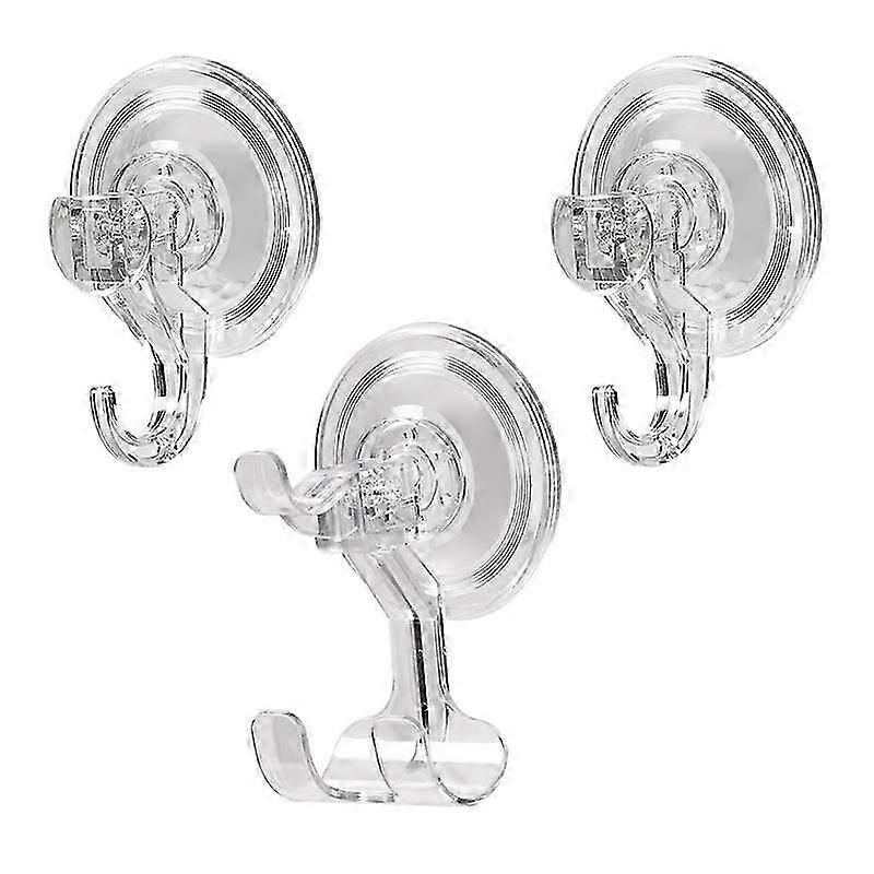 Double Hook - Powerful Suction Cup Hook Without Brand Thickened Plastic Adhesive Hook Creative Bathroom Kitchen Hook Without Punching