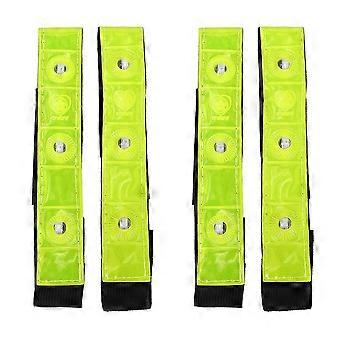 4 x Reflective Band Arm Leg Strap Belt 4 LED Light Cycling Running Jogging