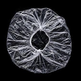 Wegwerpbare waterdichte douchemutsen, verpakking van 200 stuks, dikke elastische badmuts, draagbare multifunctionele plastic haarkapjes