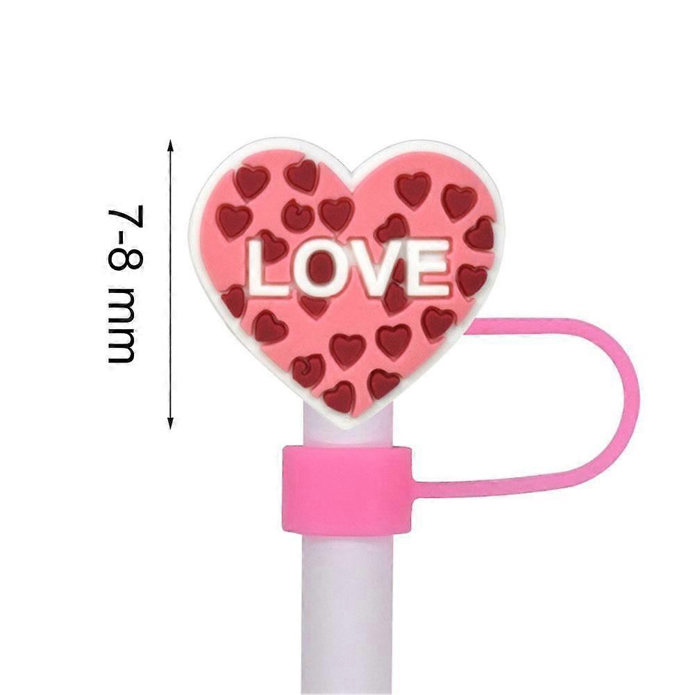 Valentine's Day straw cap silicone drinking cap