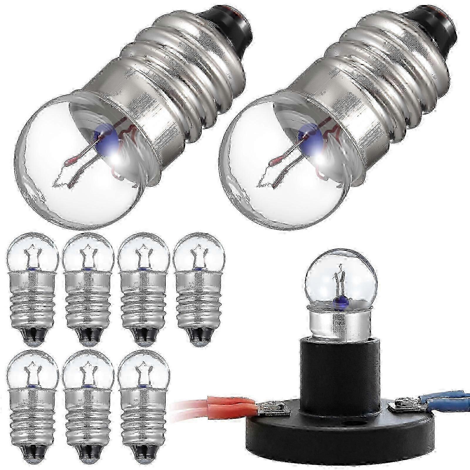 Small Electric Bead Light Bulb E10 Flashlight for School Experiment 10Pcs PM