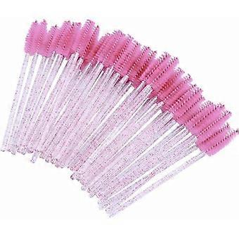 100 stks Kristallen Wimperborstel - Wimperkam en Wenkbrauwborstel - Mascara Oogmake-up Tool Functionele Wimperborstels U kunt deze borstels gebruiken om te vormen