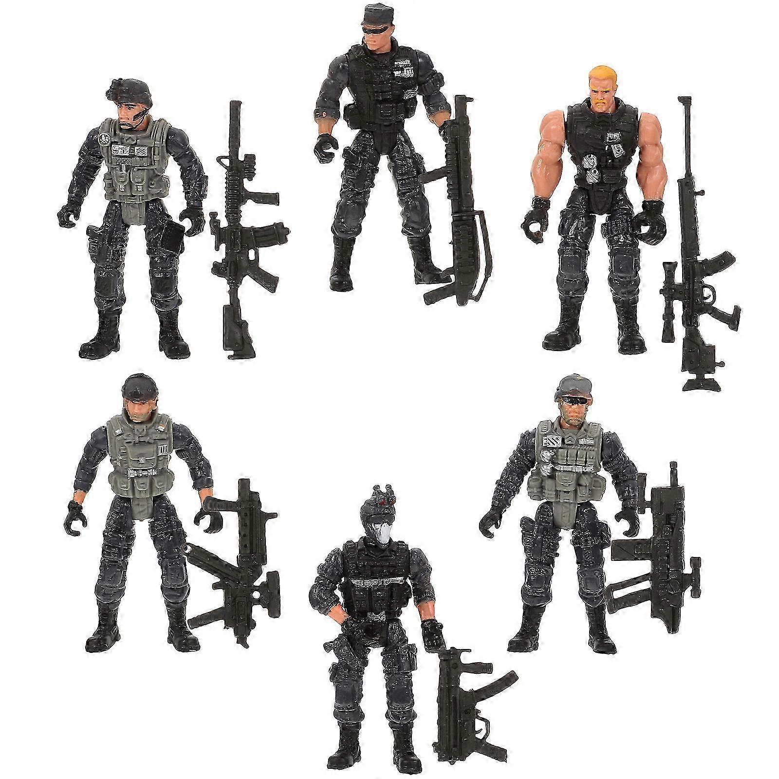 Soldier Model Toy 6Pcs Plastic Simulation Figures for Educational Use YTQ