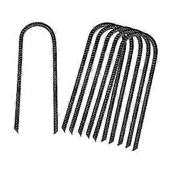 8x trampoline wind stakes, heavy duty steel u-shaped trampoline anchors ground stakes landscape pins [MI]