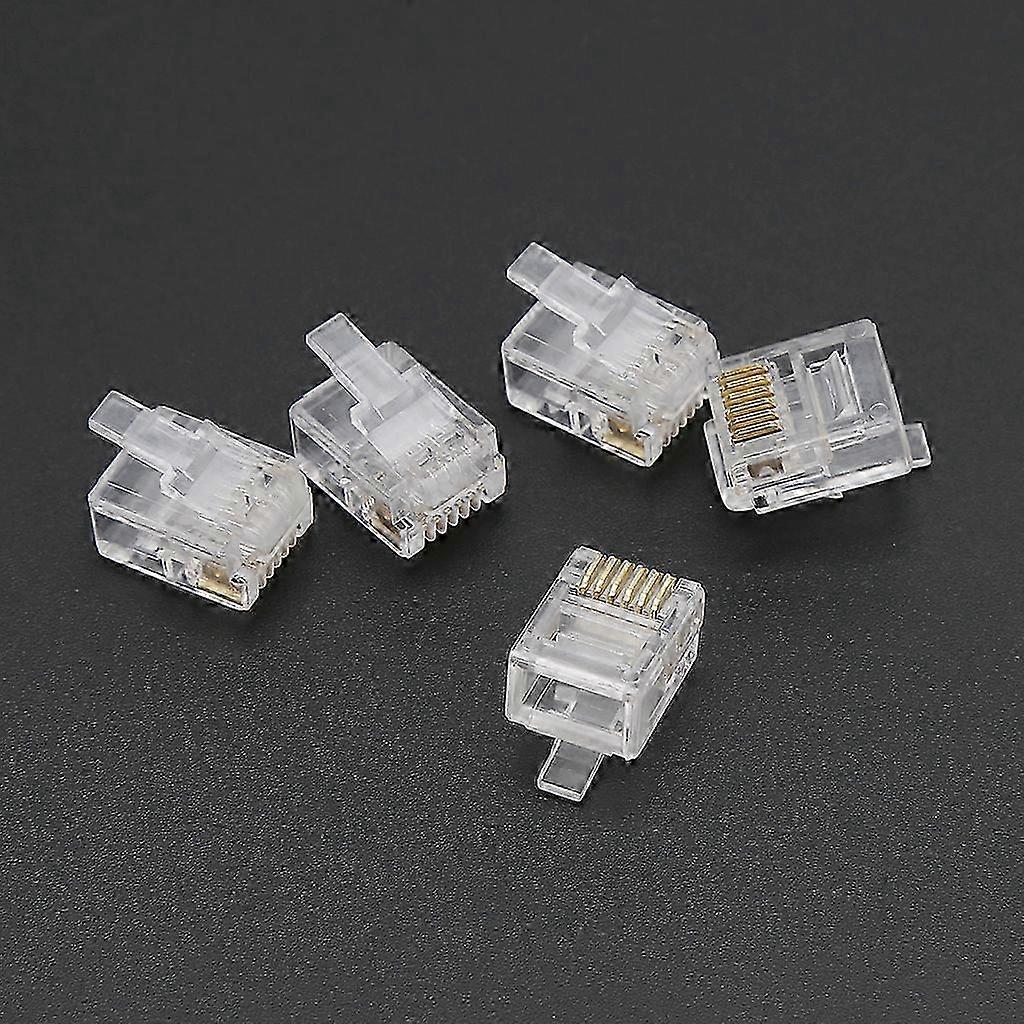 RJ12 6P6C Modular Plug, 6 Position 6 Connector for Solid Phone Cable
