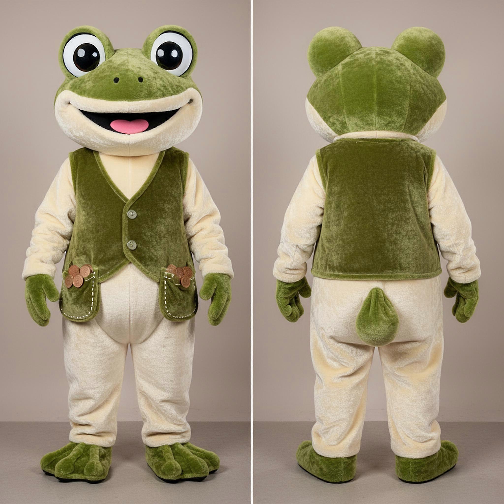 MASTICOT Creamy Cream Oversized Frog Mascot