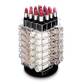 Premium Acrylic Rotating Cosmetic Lipsticks Tower Organizer for 64 Lipsticks, Spinning Lipgloss Stor