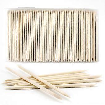 Bcowos Orange Sticks for Nails 180PCS with Storage Case | 4.5" Double-Sided Wooden Cuticle Pushers for Nail Art, Manicure, Pedicure, Waxing and
