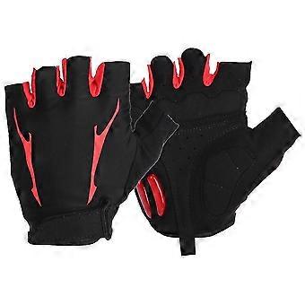Gants de cyclisme unisexes sport absorption des chocs Gants de vélo respirants demi-doigt RedGants de cyclisme M