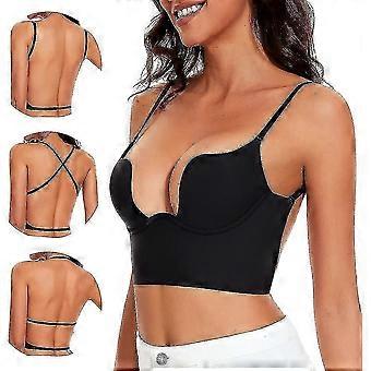 Low Back Bras For Women-seamless Deep U Plunge Backless Bras Convertible Multiway Low Cut Open Back Bra Halter Bras