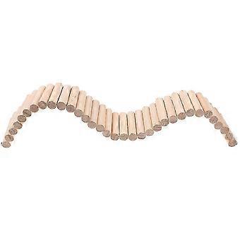 Wooden Flexible Climbing Ladder Toy for Small Pets, Space-Saving Play Bridge Ramp Tunnel for Hamsters Gerbils Mice, Beige, 2 Pieces