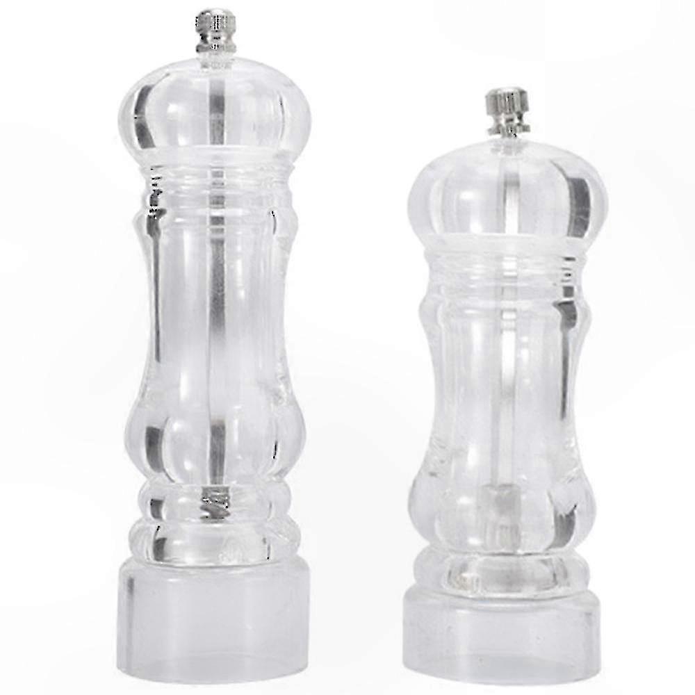 Adjustable Clear Acrylic Pepper Salt Grinder Pair