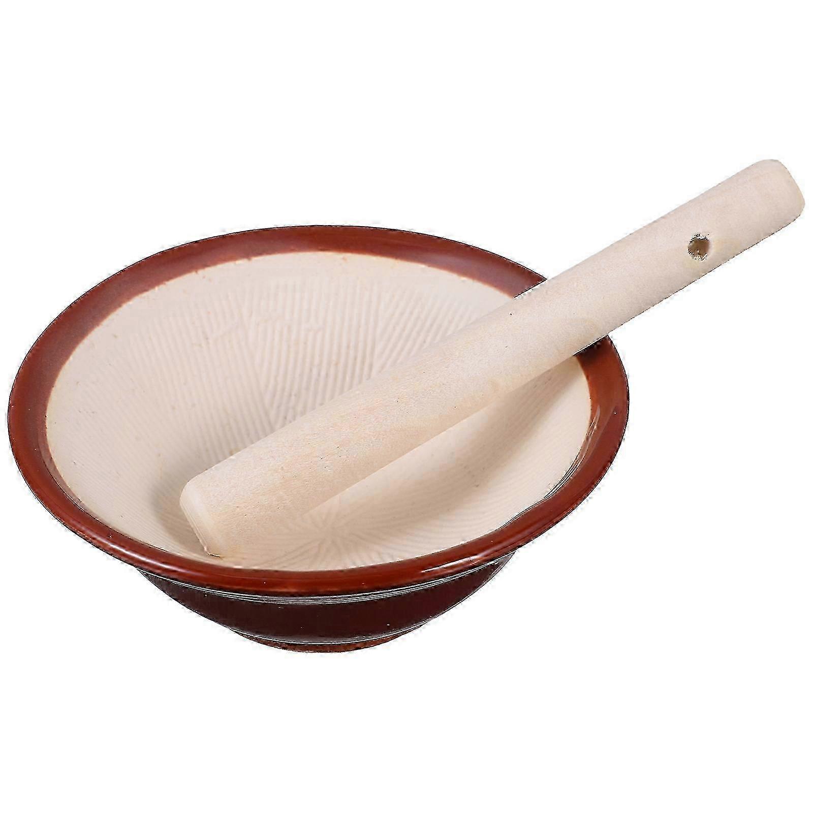 Traditional Kitchen Mortar Bowl - 1pc Grinding Canister