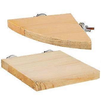 Plataformas de madeira para poleiros de pássaros, ideais para gaiolas de calopsitas (2 peças), cor cáqui.
