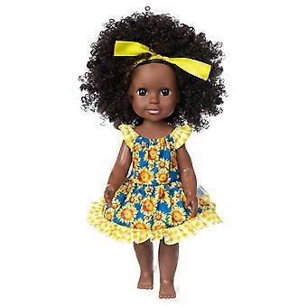 Boneca de vinil preta, com 35 centímetros de altura, para meninas.