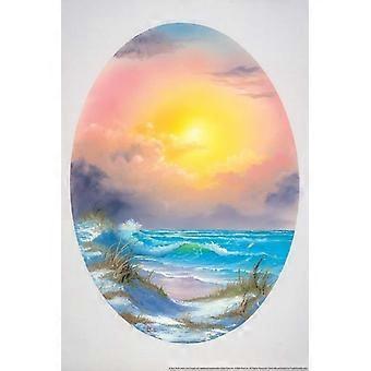 Bob Ross Pastel Seascape Art Print Painting Wooden Jigsaw Puzzles Collection Happy Accidents Decor Cool Print UE3042