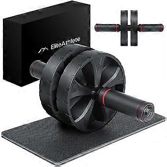 Abdominal trainer for home use, abdominal roller with padded knee pad, AB wheel.