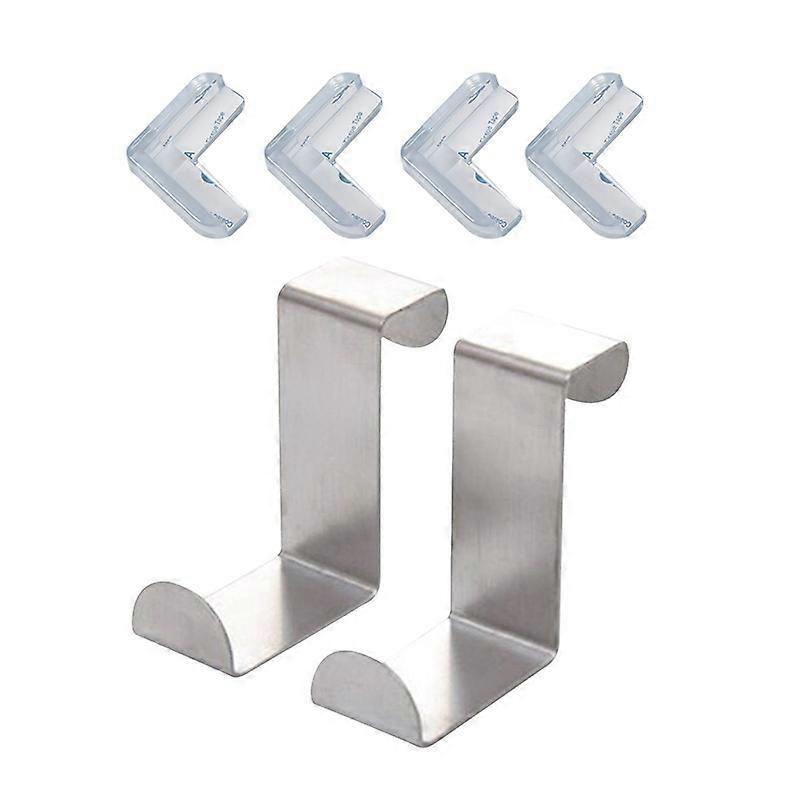 6pcs Set 4pcs Clear Soft Plastic Table Corner Protectors 2pcs Back Door Hook Compatible with General Use