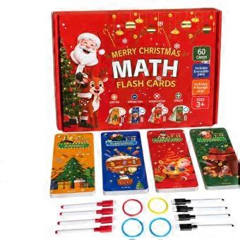 Math Flash Cards Addition Subtraction Multiplication Division Set, Dry Erase Reusable Learning Cards for Kids-26s