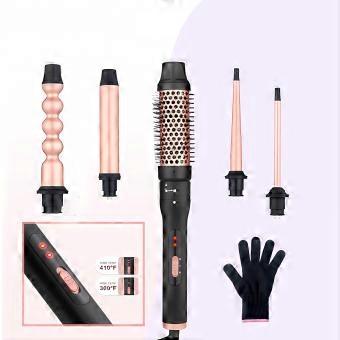 5 in 1 Curling Iron Set with Fast Heating 30s, Ceramic Barrels, Dual Voltage Hair Curling Wand