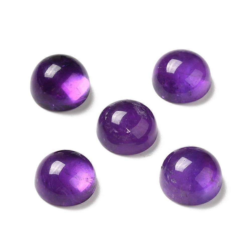 3pcs Amethyst Cabochons Half Round 12x6mm