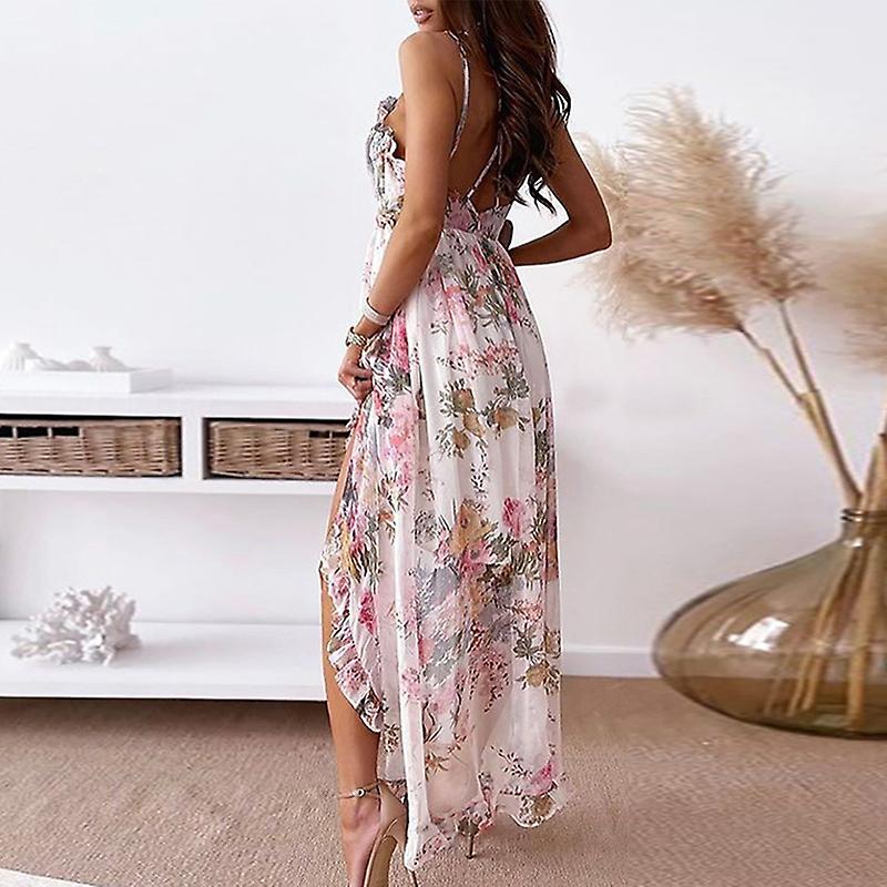 Robe blanche en mousseline sans manche