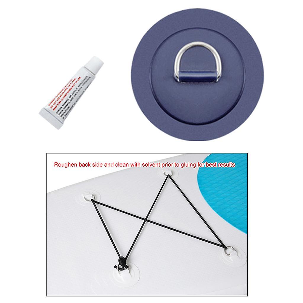 Roestvrij staal D-Ring Pad/Patch past op PVC Opblaasbare Boten Blauw