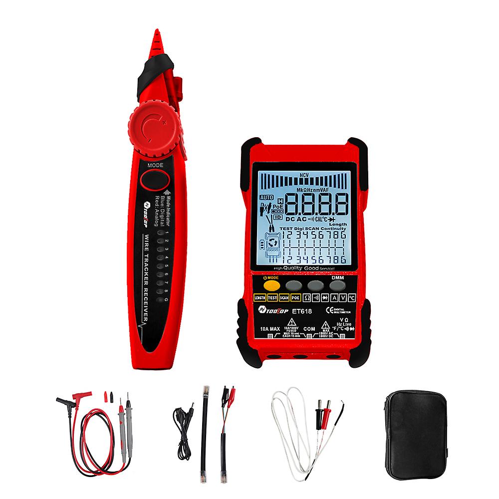 Tooltop Et618 Cable Tester Analogs Digital Search Poe Test Cable Pairing Sensitivity Adjustable Network Cable Length Short