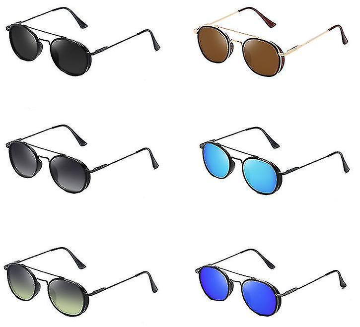 Round Frame Polarized Sunglasses Europe And America Metal Sunglasses Men Women Spring Leg Sunglasses Eyewear