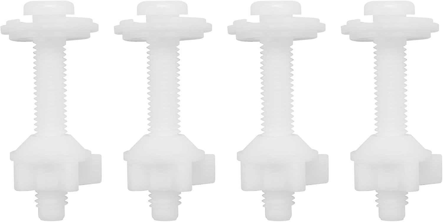 4 Pcs Sets Toilet Seat Hinge Bolt Screws with Nuts and Plastic Washers Toilet Seat Replacement Parts Set