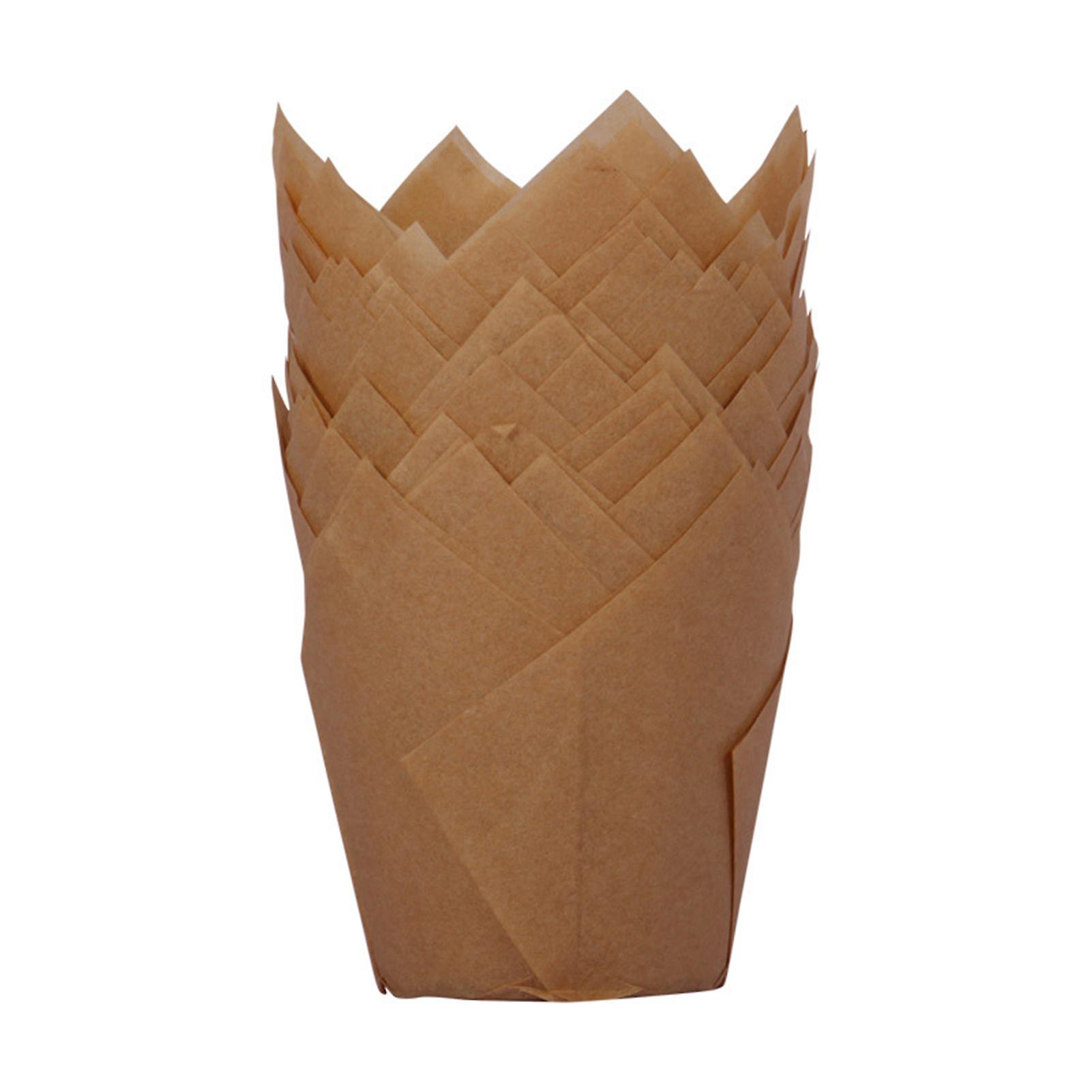 Natural Tulip Baking Liners Reusable Non-stick Muffin Baking Liners Holders For Weddings Birthdays Anniversaries