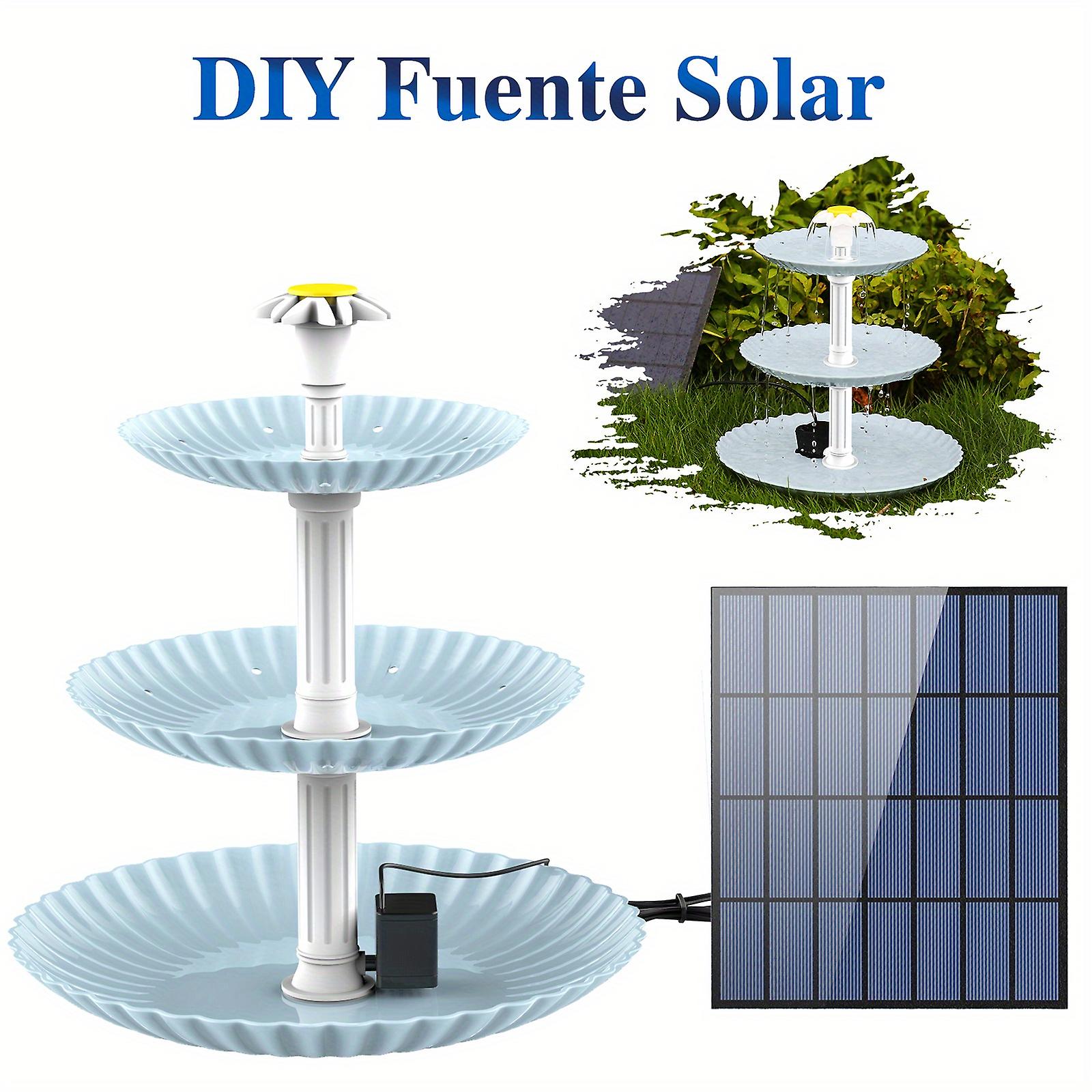 Bring Nature To Your Garden: 1pc 3 Tiered Bird Bath With Solar Pump & Diy Fountain!
